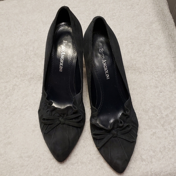 Enzo Angionlini dark blue suede heels, 5.5 - Picture 3 of 11